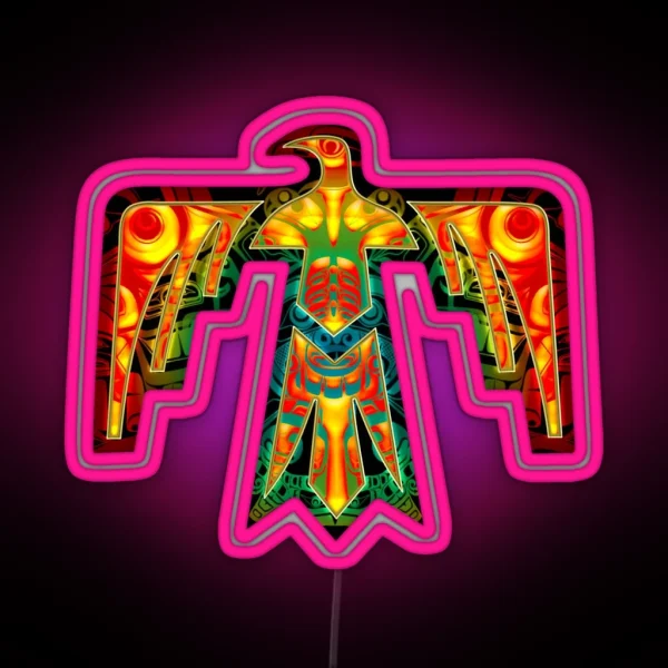 Thunderbird Legendary Thunder Bird Native American Mythology Totem Spirit Animal RGB Neon Sign