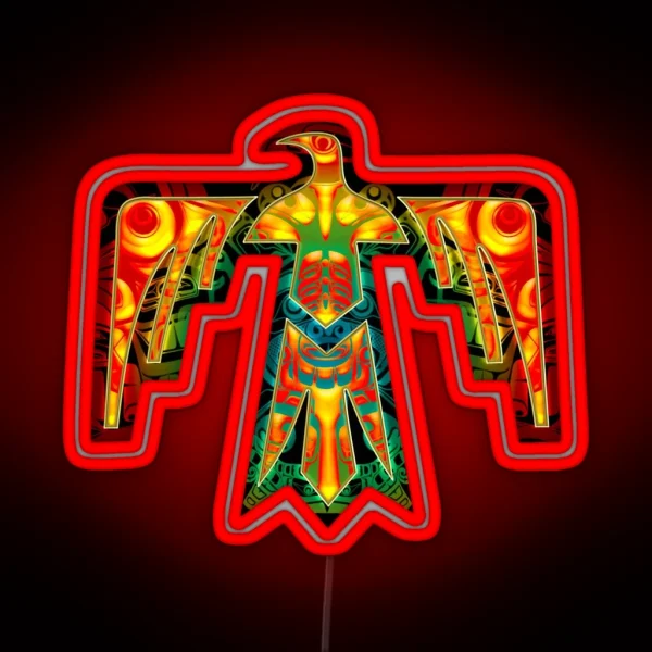 Thunderbird Legendary Thunder Bird Native American Mythology Totem Spirit Animal RGB Neon Sign