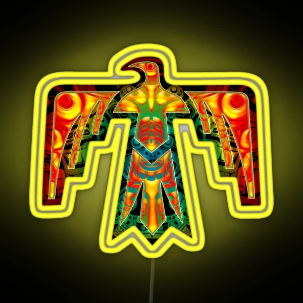 Thunderbird Legendary Thunder Bird Native American Mythology Totem Spirit Animal RGB Neon Sign