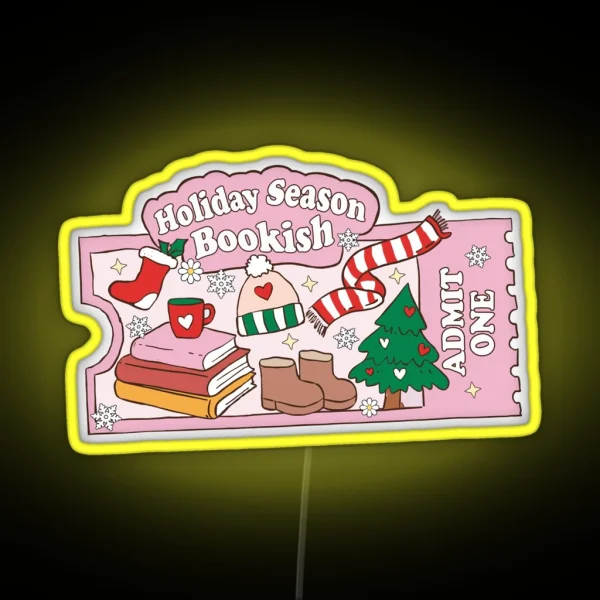 Ticket Bookish Holiday Season Christmas Kindle For Book RGB Neon Sign