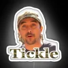 Glowing Neon LED Sign with Tickle-Me Camouflage Pattern and Color-Changing Lights.