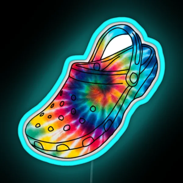 Tie Dye Crocs RGB Neon Sign