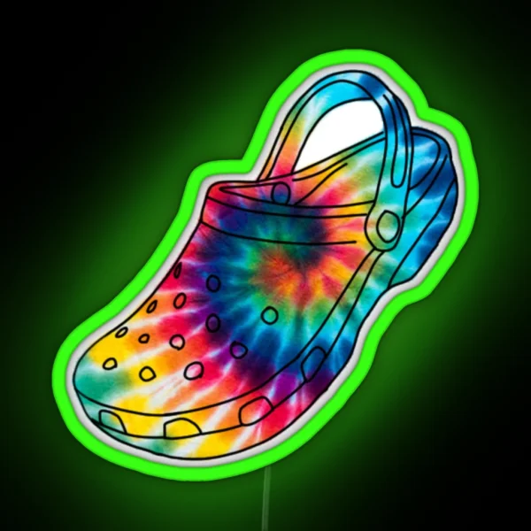 Tie Dye Crocs RGB Neon Sign