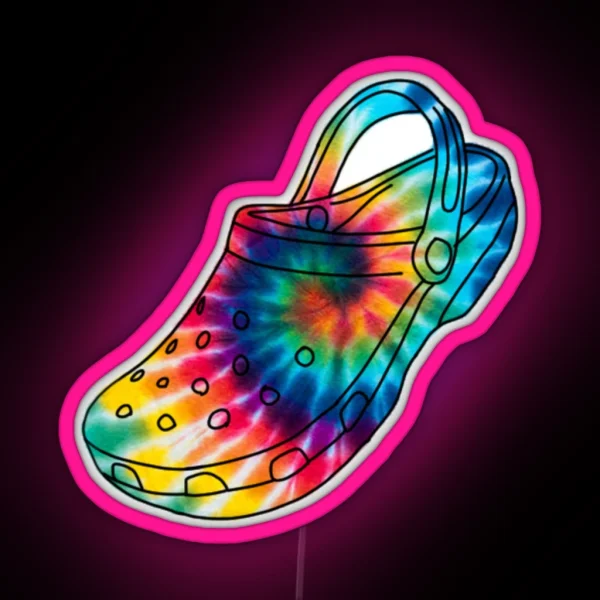Tie Dye Crocs RGB Neon Sign
