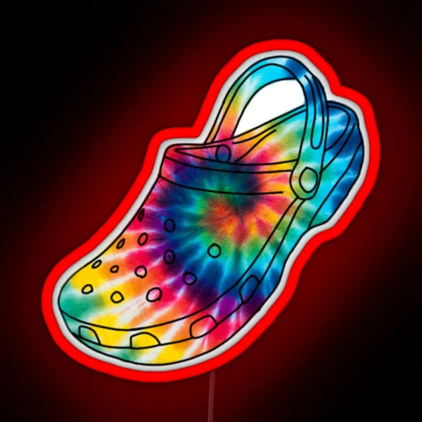 Tie Dye Crocs RGB Neon Sign