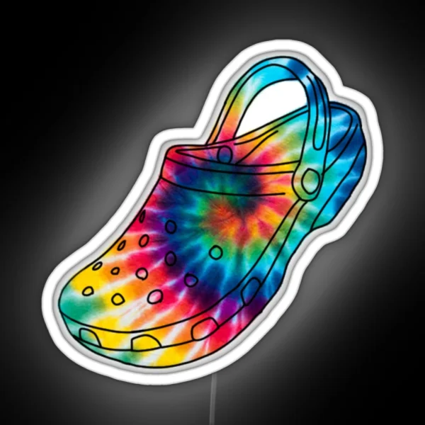 Tie Dye Crocs RGB Neon Sign