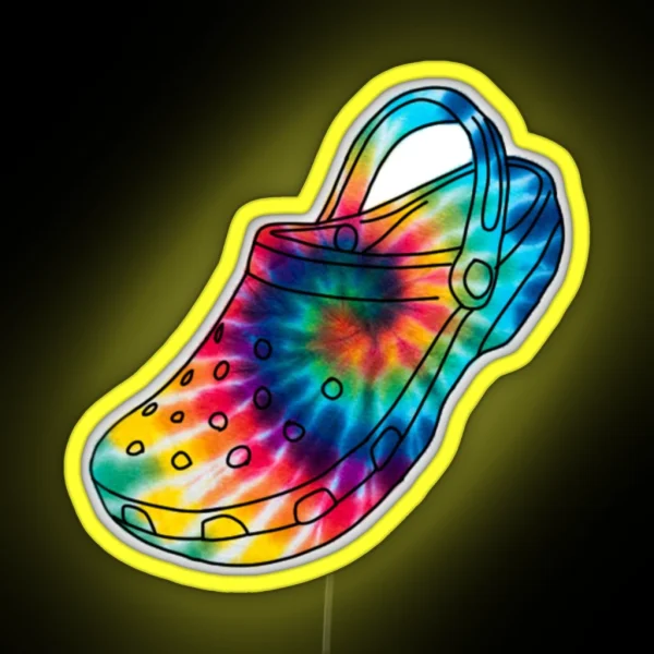 Tie Dye Crocs RGB Neon Sign
