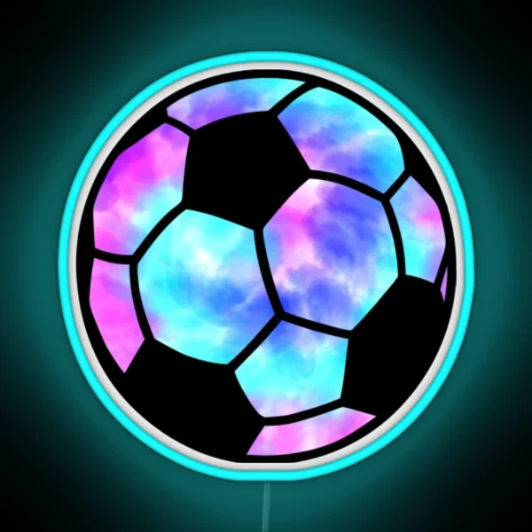 Tie Dye Soccer Ball RGB Neon Sign