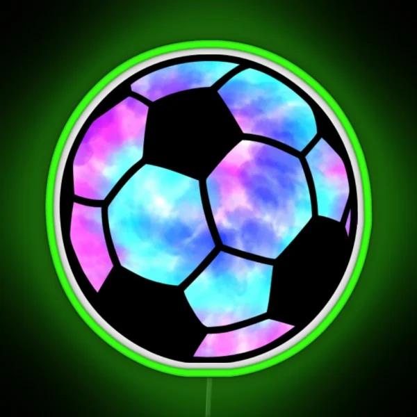 Tie Dye Soccer Ball RGB Neon Sign
