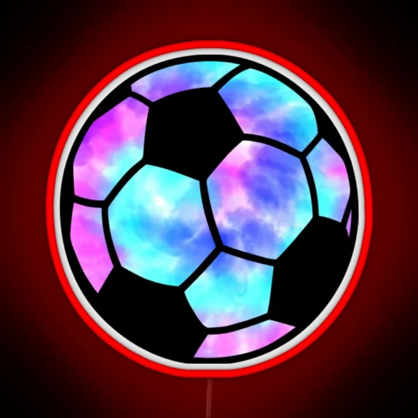 Tie Dye Soccer Ball RGB Neon Sign