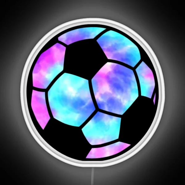 Tie Dye Soccer Ball RGB Neon Sign