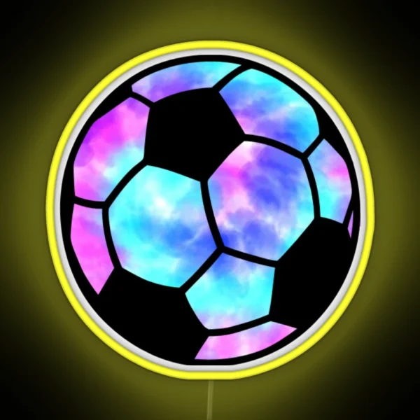 Tie Dye Soccer Ball RGB Neon Sign