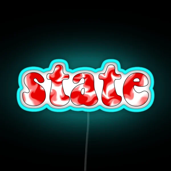 Tie Dye State Red RGB Neon Sign