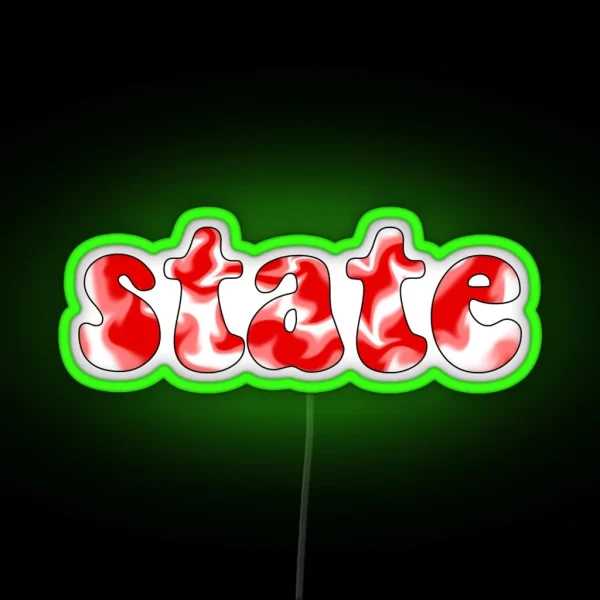 Tie Dye State Red RGB Neon Sign