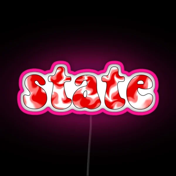 Tie Dye State Red RGB Neon Sign