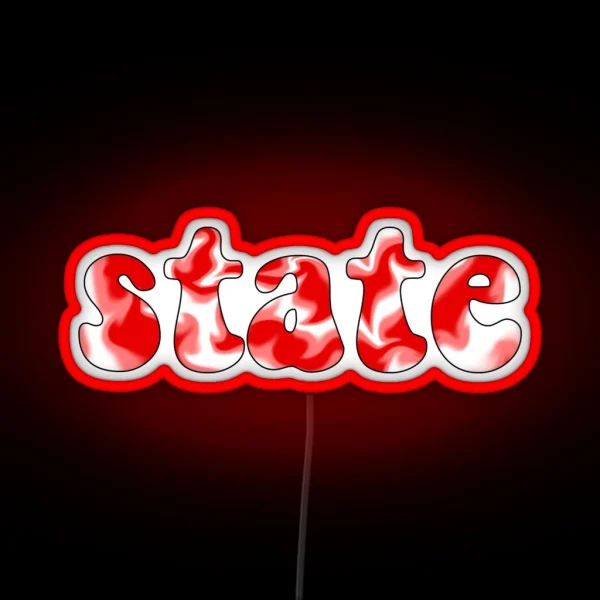 Tie Dye State Red RGB Neon Sign