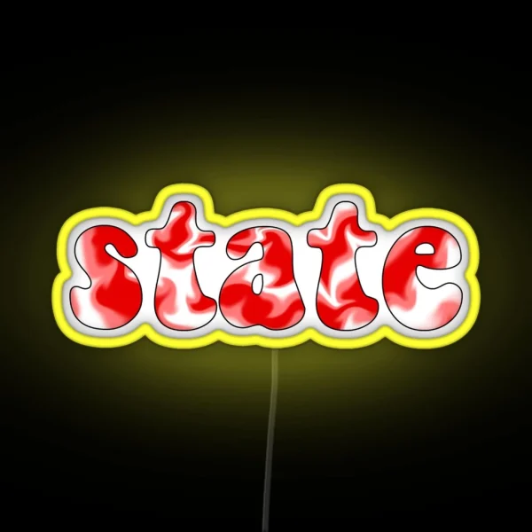 Tie Dye State Red RGB Neon Sign