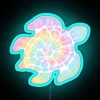Vibrant tie-dye turtle neon sign with colorful RGB LED lighting