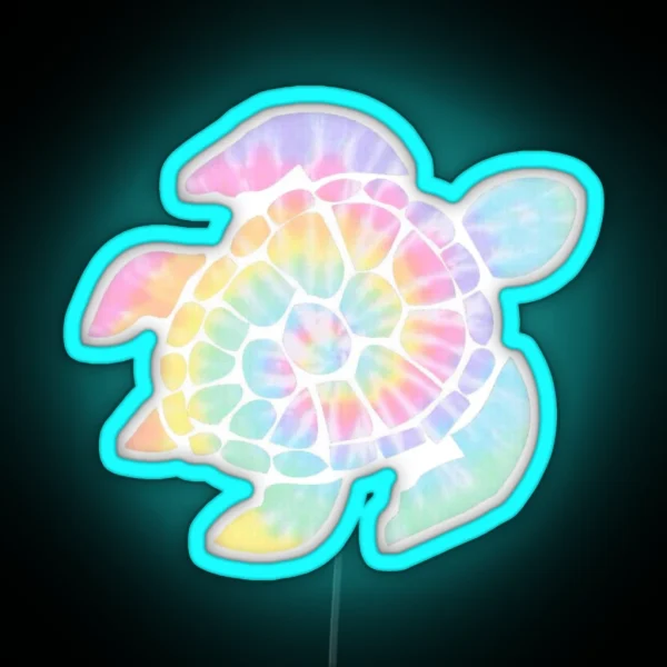Tie Dye Turtle RGB Neon Sign