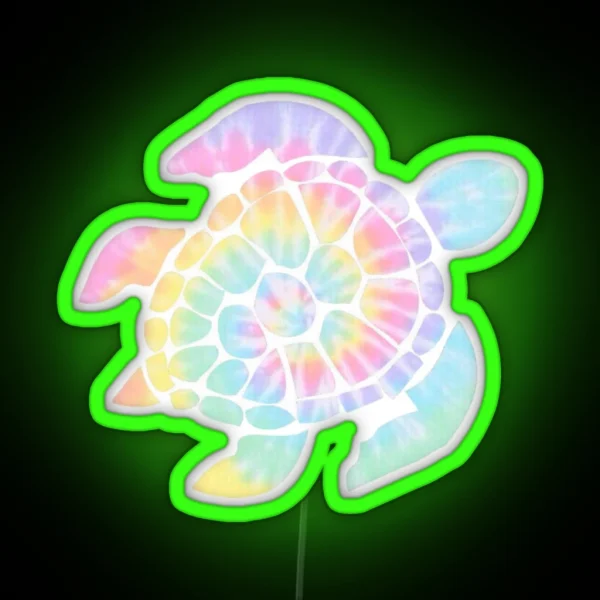 Tie Dye Turtle RGB Neon Sign