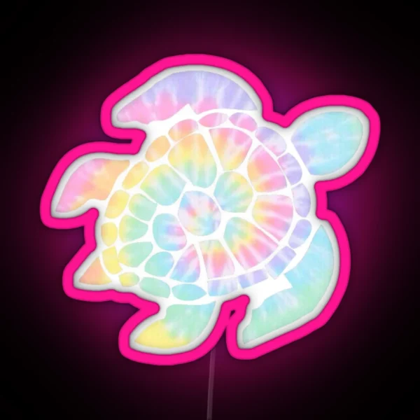 Tie Dye Turtle RGB Neon Sign