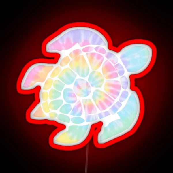 Tie Dye Turtle RGB Neon Sign