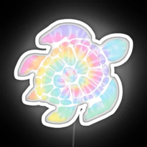 Tie Dye Turtle RGB Neon Sign