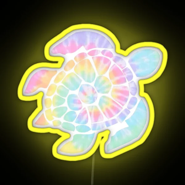 Tie Dye Turtle RGB Neon Sign