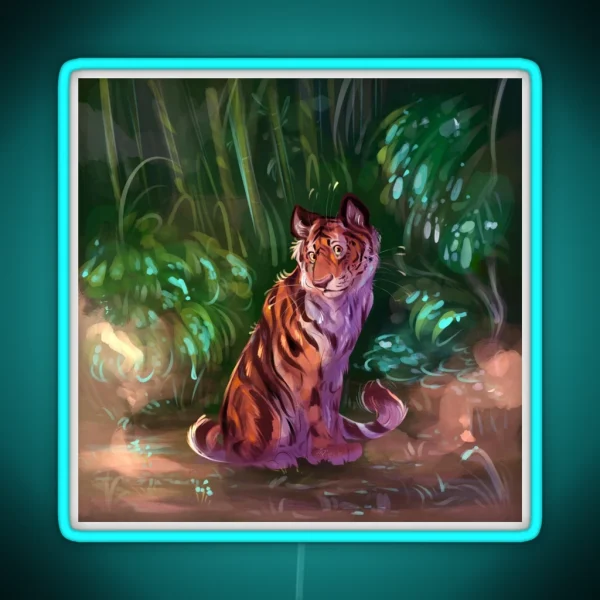 Tiger In The Jungle RGB Neon Sign