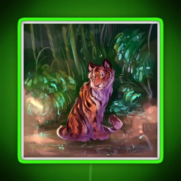 Tiger In The Jungle RGB Neon Sign