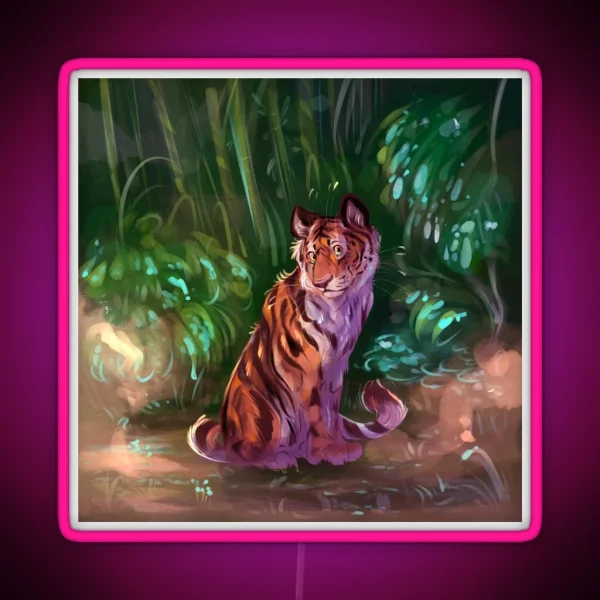 Tiger In The Jungle RGB Neon Sign