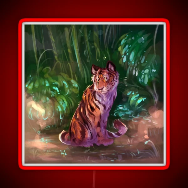 Tiger In The Jungle RGB Neon Sign