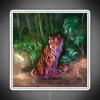 Colorful vibrant tiger neon wall art jungle decoration LED lighting.