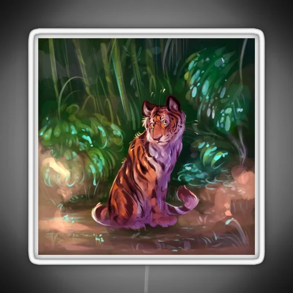 Tiger In The Jungle RGB Neon Sign
