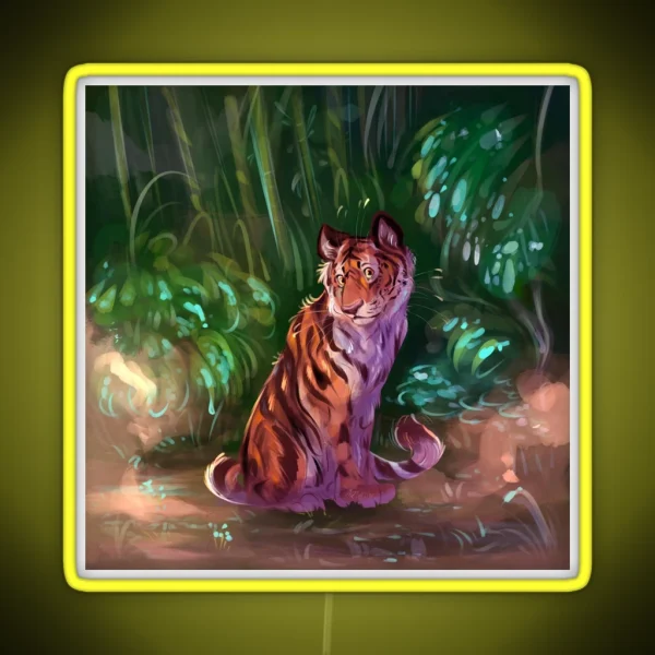 Tiger In The Jungle RGB Neon Sign