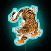 Vintage Japan-inspired Tiger Neon Sign with Retro Colorful RGB Lighting