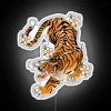 Vintage Japanese Tiger Neon Sign with Bold RGB Accent Lighting