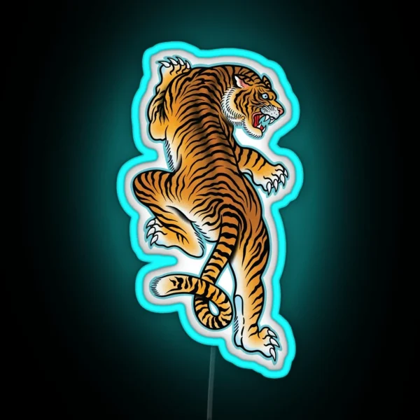 Tiger Tattoo Design RGB Neon Sign