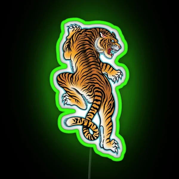 Tiger Tattoo Design RGB Neon Sign