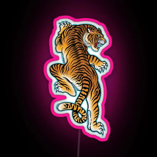 Tiger Tattoo Design RGB Neon Sign