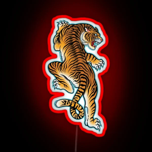 Tiger Tattoo Design RGB Neon Sign