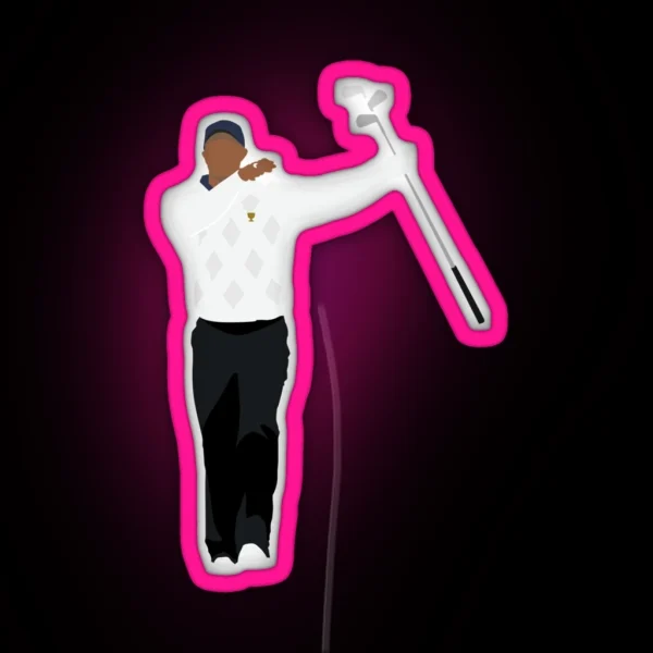 Tiger Woods Presidents Cup Sunday Red Golf Clubs Club Twirl Pga Augusta The Master Wi RGB Neon Sign