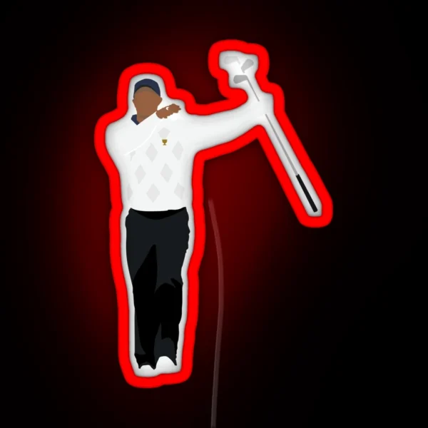 Tiger Woods Presidents Cup Sunday Red Golf Clubs Club Twirl Pga Augusta The Master Wi RGB Neon Sign