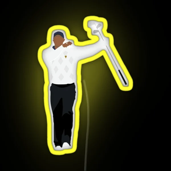 Tiger Woods Presidents Cup Sunday Red Golf Clubs Club Twirl Pga Augusta The Master Wi RGB Neon Sign