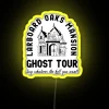 Vibrant LED Ghost Tour Sign with Color-Changing RGB Neon Lighting Effect