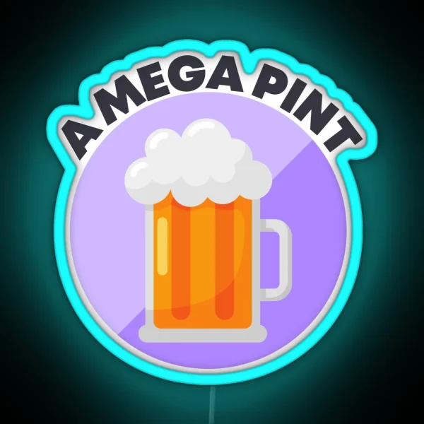 Time For A Mega Pint Cup Of Beer RGB Neon Sign