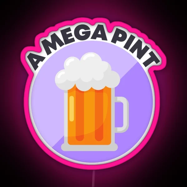 Time For A Mega Pint Cup Of Beer RGB Neon Sign