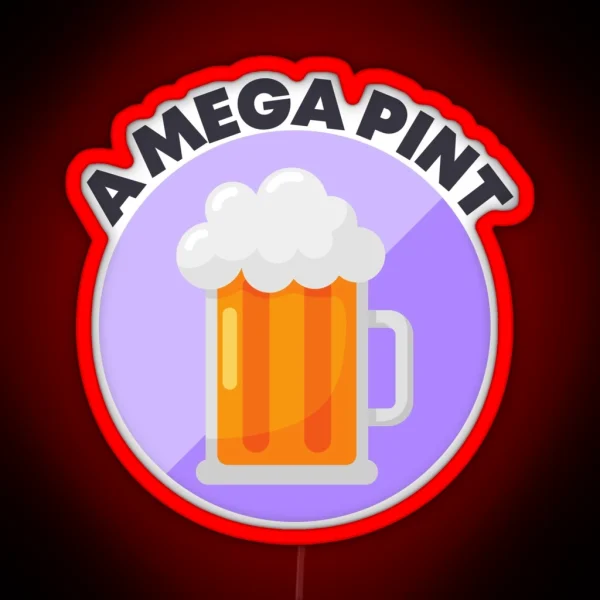 Time For A Mega Pint Cup Of Beer RGB Neon Sign