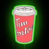 Retro style neon bar decoration with double lights and glow.