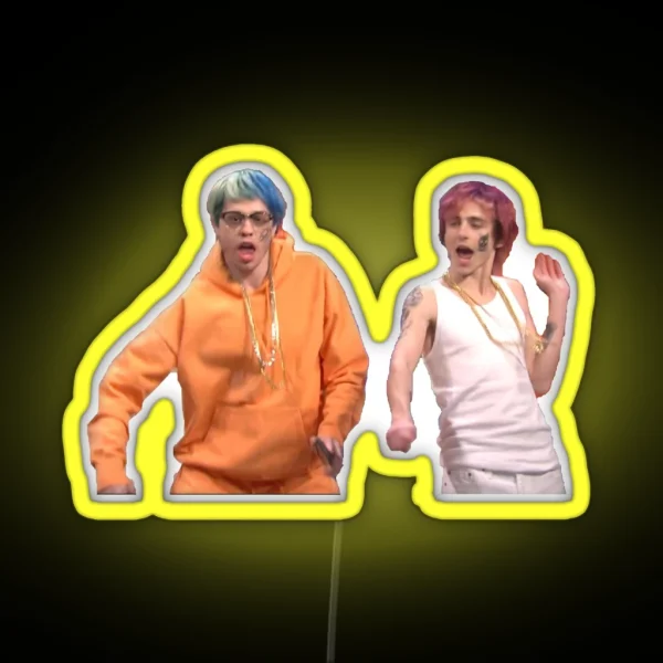 Timothee Chalamet Pete Davidson Yeet Yeet Skrt Skrt SNL RGB Neon Sign